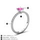 5 - Aurin 6.00 mm Round Lab Created Pink Sapphire and Diamond Engagement Ring 