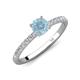 4 - Aurin 6.50 mm Round Aquamarine and Diamond Engagement Ring 