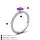 5 - Aurin 6.50 mm Round Amethyst and Diamond Engagement Ring 