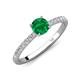 4 - Aurin 6.00 mm Round Emerald and Diamond Engagement Ring 
