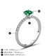 5 - Aurin 6.00 mm Round Emerald and Diamond Engagement Ring 