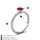 5 - Aurin 6.00 mm Round Ruby and Diamond Engagement Ring 