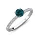 4 - Aurin 6.50 mm Round London Blue Topaz and Diamond Engagement Ring 