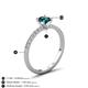 5 - Aurin 6.50 mm Round London Blue Topaz and Diamond Engagement Ring 