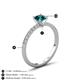 5 - Aurin 6.50 mm Round Blue Diamond and Diamond Engagement Ring 