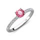 4 - Aurin 6.50 mm Round Pink Tourmaline and Diamond Engagement Ring 