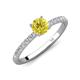 4 - Aurin 6.50 mm Round Yellow Diamond and Diamond Engagement Ring 