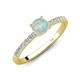 4 - Aurin 6.00 mm Round Opal and Diamond Engagement Ring 