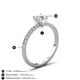 5 - Aurin 6.00 mm Round White Sapphire and Diamond Engagement Ring 