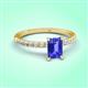 3 - Aurin 7x5 mm Emerald Cut Tanzanite and Round Diamond Engagement Ring 
