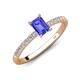 4 - Aurin 7x5 mm Emerald Cut Tanzanite and Round Diamond Engagement Ring 