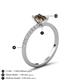 5 - Aurin 7x5 mm Emerald Cut Smoky Quartz and Round Diamond Engagement Ring 