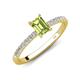 4 - Aurin 7x5 mm Emerald Cut Peridot and Round Diamond Engagement Ring 