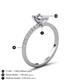 5 - Aurin IGI Certified 7x5 mm Emerald Cut Lab Grown Diamond and Round Diamond Engagement Ring 