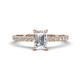 Aurin IGI Certified 7x5 mm Emerald Cut Lab Grown Diamond and Round Diamond Engagement Ring 