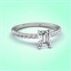 3 - Aurin 7x5 mm Emerald Cut Forever One Moissanite and Round Diamond Engagement Ring 
