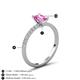 5 - Aurin 7x5 mm Emerald Cut Pink Sapphire and Round Diamond Engagement Ring 