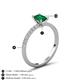 5 - Aurin 7x5 mm Emerald Cut Emerald and Round Diamond Engagement Ring 
