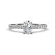 Aurin GIA Certified 7x5 mm Oval Diamond and Round Diamond Engagement Ring 