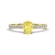 1 - Aurin 7x5 mm Oval Yellow Sapphire and Round Diamond Engagement Ring 