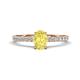1 - Aurin 7x5 mm Oval Yellow Sapphire and Round Diamond Engagement Ring 