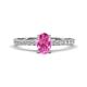 1 - Aurin 7x5 mm Oval Pink Sapphire and Round Diamond Engagement Ring 