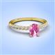 4 - Aurin 7x5 mm Oval Pink Sapphire and Round Diamond Engagement Ring 