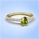 4 - Aurin 7x5 mm Oval Peridot and Round Diamond Engagement Ring 