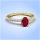 4 - Aurin 7x5 mm Oval Ruby and Round Diamond Engagement Ring 