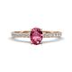 1 - Aurin 7x5 mm Oval Pink Tourmaline and Round Diamond Engagement Ring 