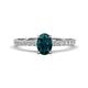 1 - Aurin 7x5 mm Oval London Blue Topaz and Round Diamond Engagement Ring 