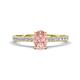 1 - Aurin 7x5 mm Oval Morganite and Round Diamond Engagement Ring 