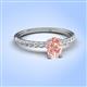 4 - Aurin 7x5 mm Oval Morganite and Round Diamond Engagement Ring 
