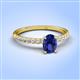 4 - Aurin 7x5 mm Oval Iolite and Round Diamond Engagement Ring 