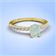 4 - Aurin 7x5 mm Oval Opal and Round Diamond Engagement Ring 