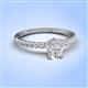 4 - Aurin 7x5 mm Oval White Sapphire and Round Diamond Engagement Ring 