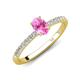 5 - Aurin 7x5 mm Oval Pink Sapphire and Round Diamond Engagement Ring 