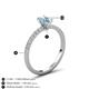 6 - Aurin 7x5 mm Oval Aquamarine and Round Diamond Engagement Ring 
