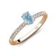 5 - Aurin 7x5 mm Oval Aquamarine and Round Diamond Engagement Ring 