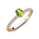 5 - Aurin 7x5 mm Oval Peridot and Round Diamond Engagement Ring 
