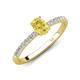 5 - Aurin 7x5 mm Oval Yellow Sapphire and Round Diamond Engagement Ring 