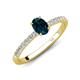5 - Aurin 7x5 mm Oval London Blue Topaz and Round Diamond Engagement Ring 