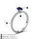 6 - Aurin 7x5 mm Oval Blue Sapphire and Round Diamond Engagement Ring 