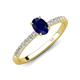 5 - Aurin 7x5 mm Oval Blue Sapphire and Round Diamond Engagement Ring 