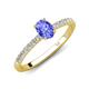 5 - Aurin 7x5 mm Oval Tanzanite and Round Diamond Engagement Ring 