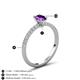 6 - Aurin 7x5 mm Oval Amethyst and Round Diamond Engagement Ring 
