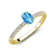 5 - Aurin 7x5 mm Oval Blue Topaz and Round Diamond Engagement Ring 