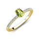 5 - Aurin 7x5 mm Oval Peridot and Round Diamond Engagement Ring 