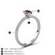 6 - Aurin 7x5 mm Oval Smoky Quartz and Round Diamond Engagement Ring 