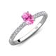 5 - Aurin 7x5 mm Oval Pink Sapphire and Round Diamond Engagement Ring 